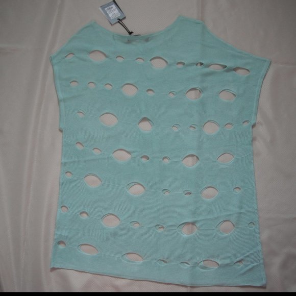 GABBY ISABELLA Women's Top  SIZE- L,XL Surf Blue TOP KNIT 100% Viscose - Picture 6 of 16